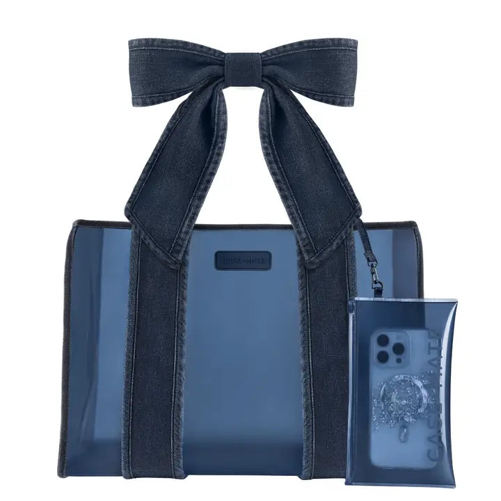 Denim Bow Jelly Tote Bag