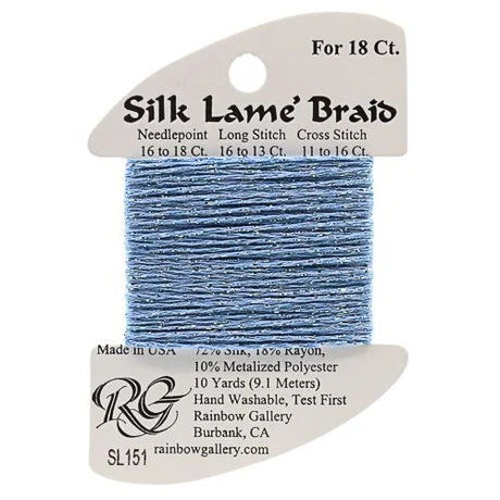 Silk Lame Braid 18 - SL151-AZURE BLUE
