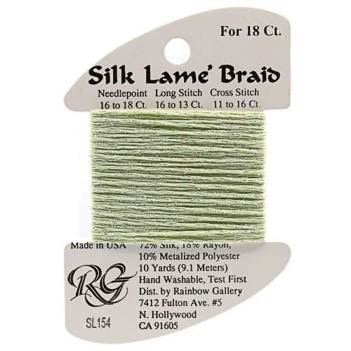 Silk Lame Braid 18 - SL154 Misty Green