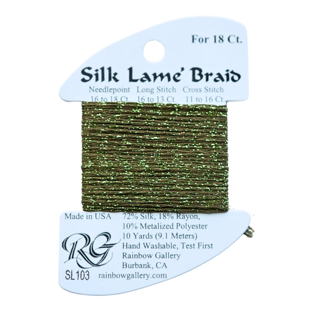 Silk Lame Braid 18 - SL103-OLIVE