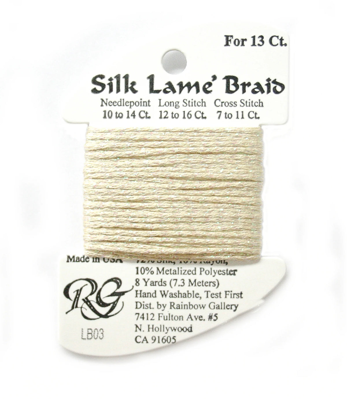 Silk Lame Braid 13 LB03 Ecru