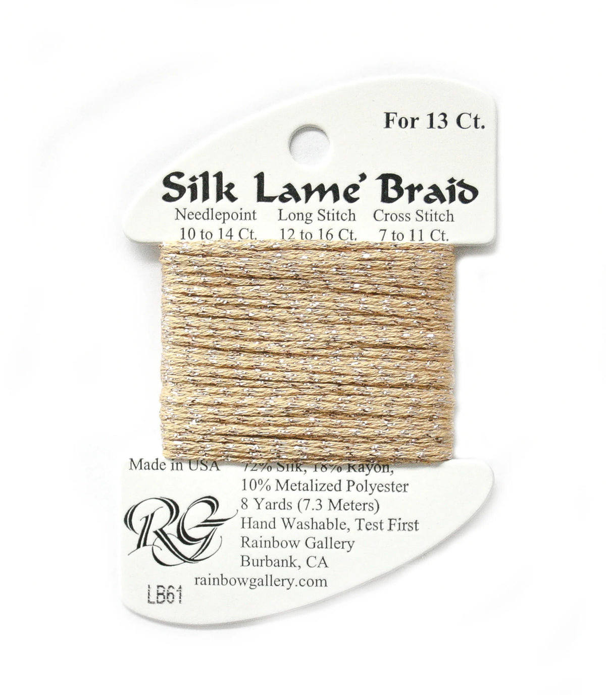 Silk Lame Braid 13 LB61 Sand Gold