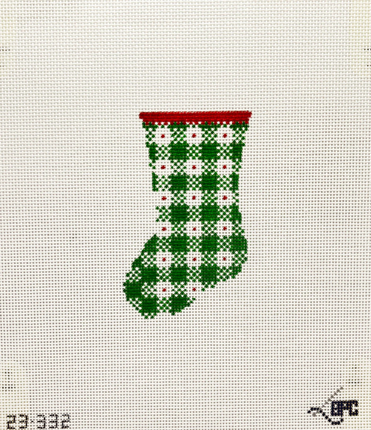 Micro Green gingham stocking