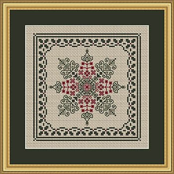 Christmas-Holly And Pine Snowflake by Christy Shuhy Ortiz