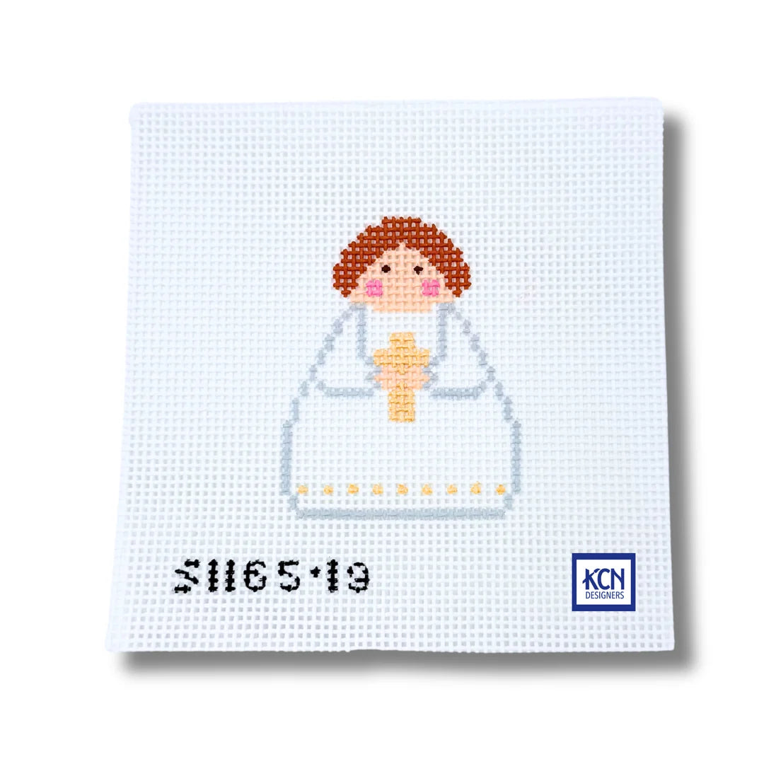 White Angel with Gold Cross