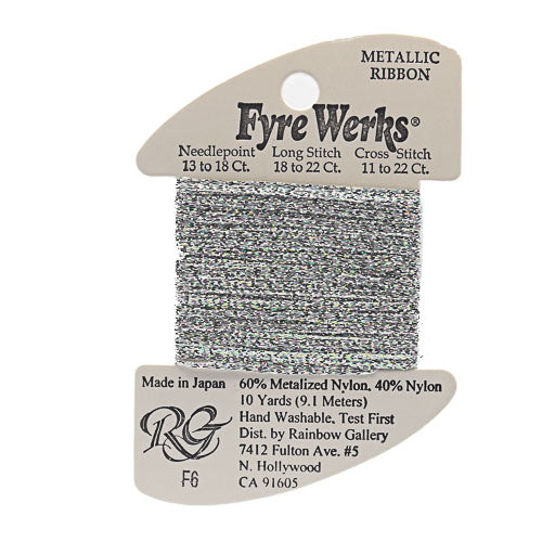 Fyre Werks Metallic Ribbon -F6 Silver Shimmer