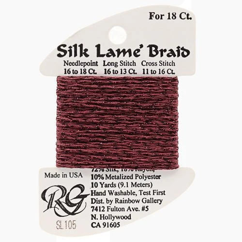 Silk Lame Braid 18 - SL105 Wine