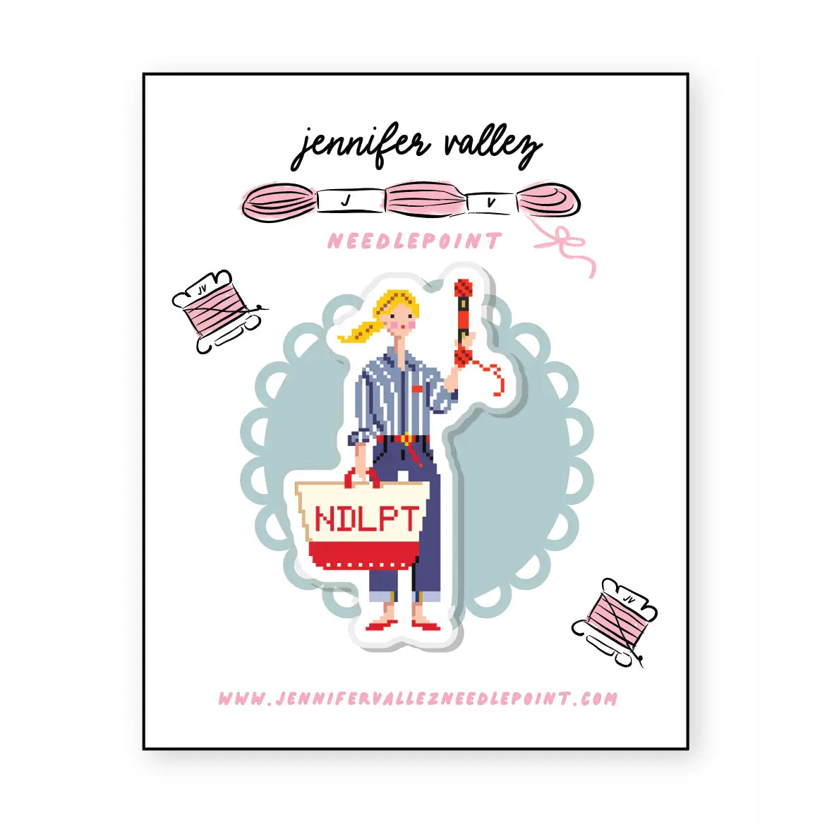Needlepoint Girl Needle Minder