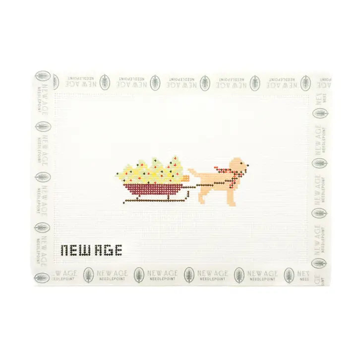 Christmas Dog and Sled Canvas