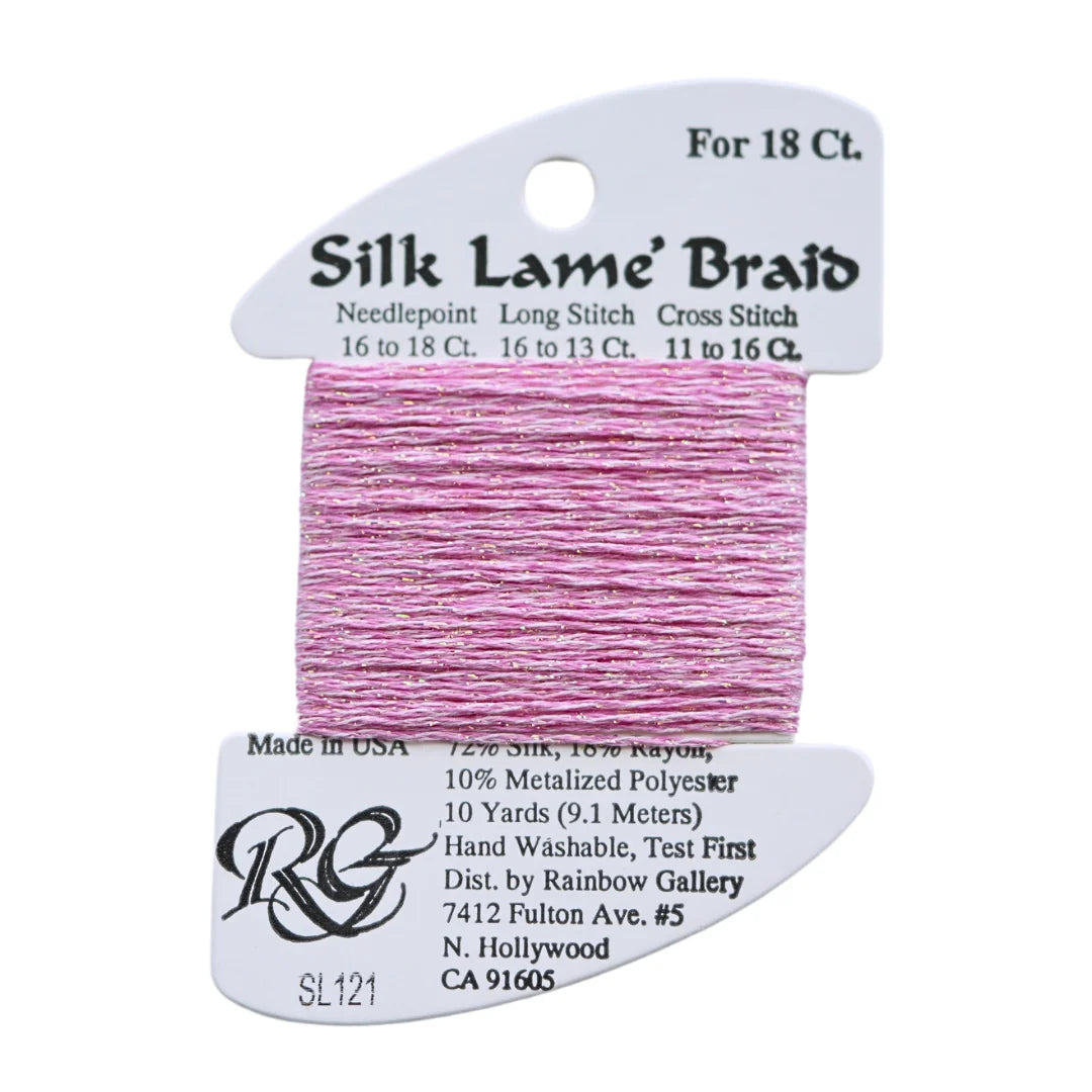 Silk Lame Braid 18 - SL121-MEDIUM RASPBERRY