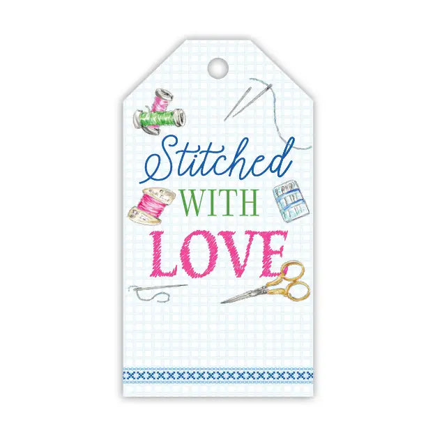 Stitched with Love Needlepoint Icons Gift Tag