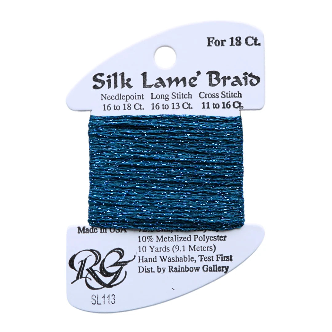 Silk Lame Braid 18 - SL113-DARK LAGOON