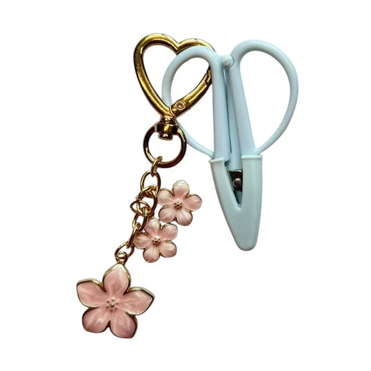 Pink Flower Charm Snip Scissors