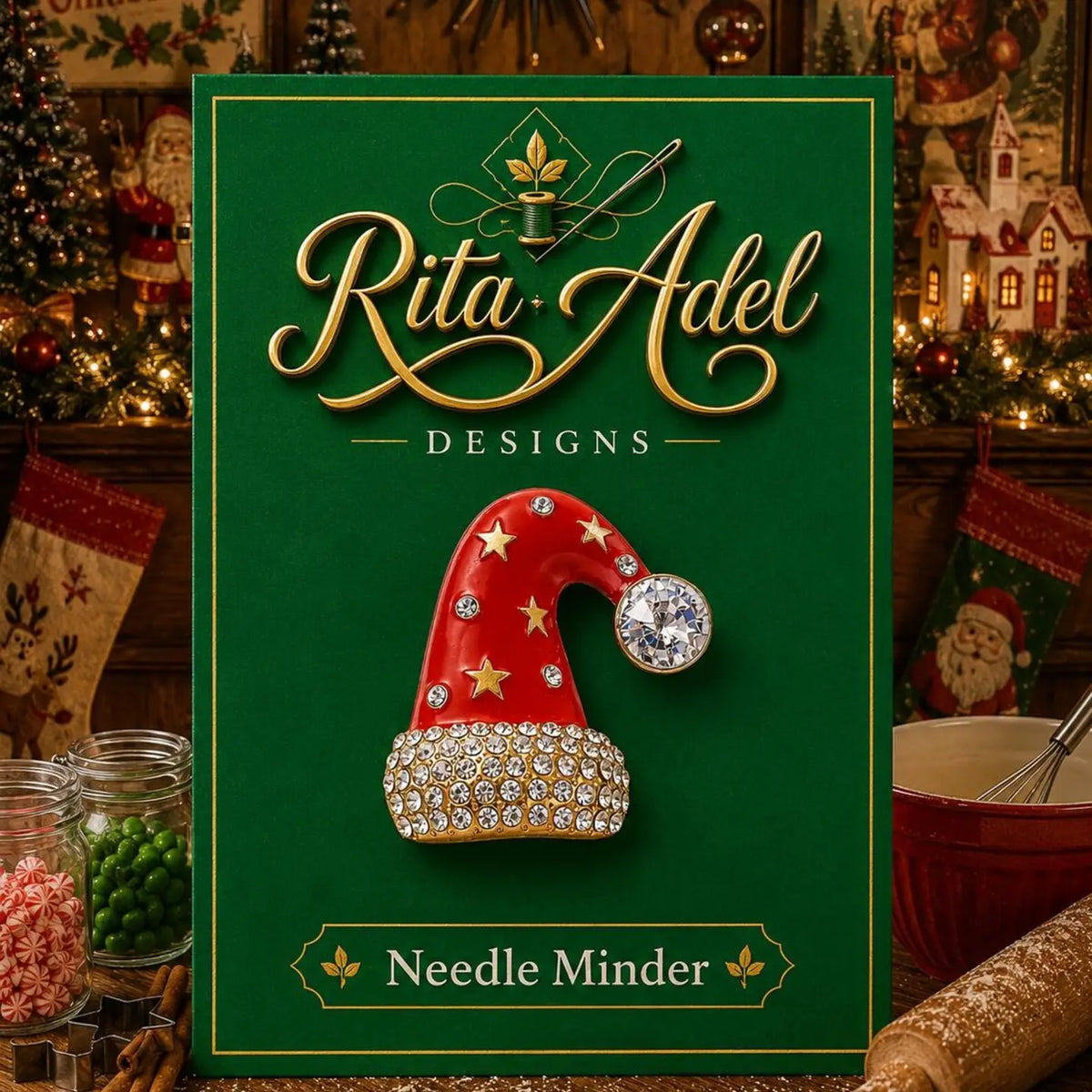 Red Santa Hat Needle Minder