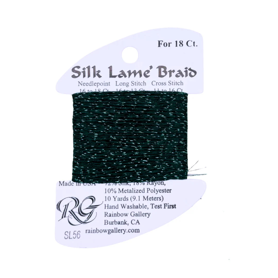 Silk Lame Braid 18 - SL56-FORST GREEN