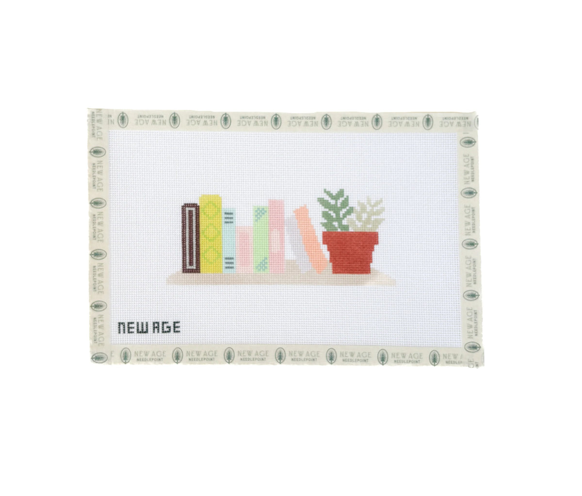 Bookshelf with Plants Canvas
