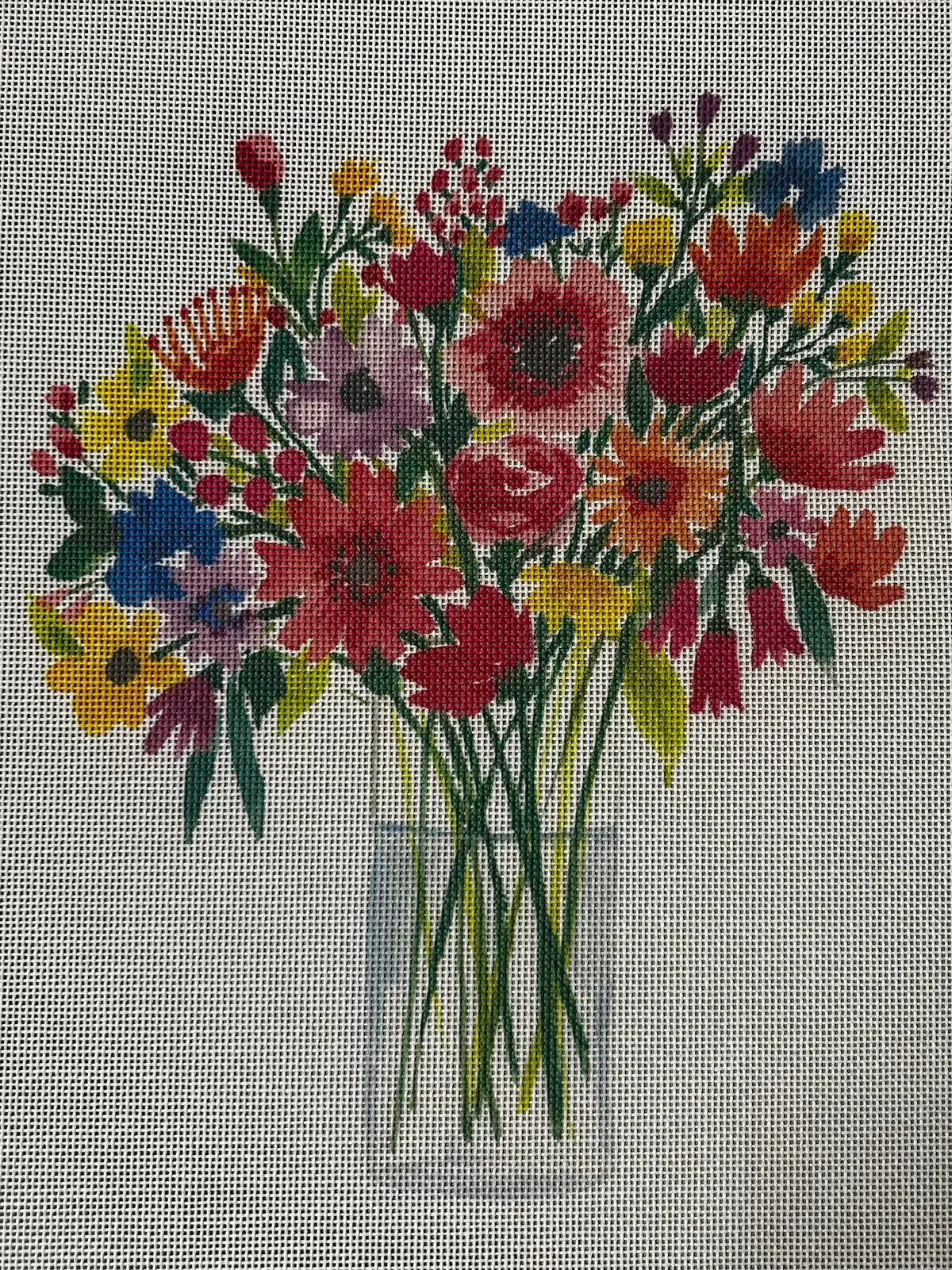 Vase w/colorful flowers ECT585A