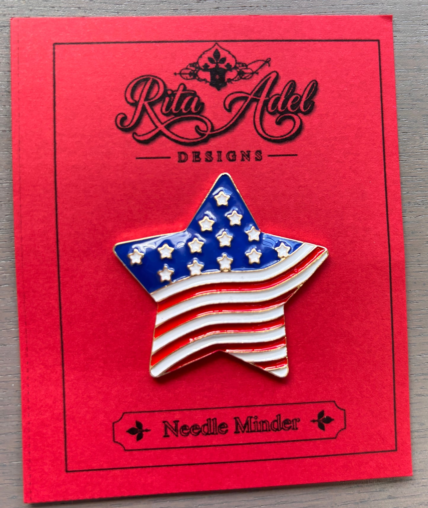 Rita Adel American Flag Star Needle Minder
