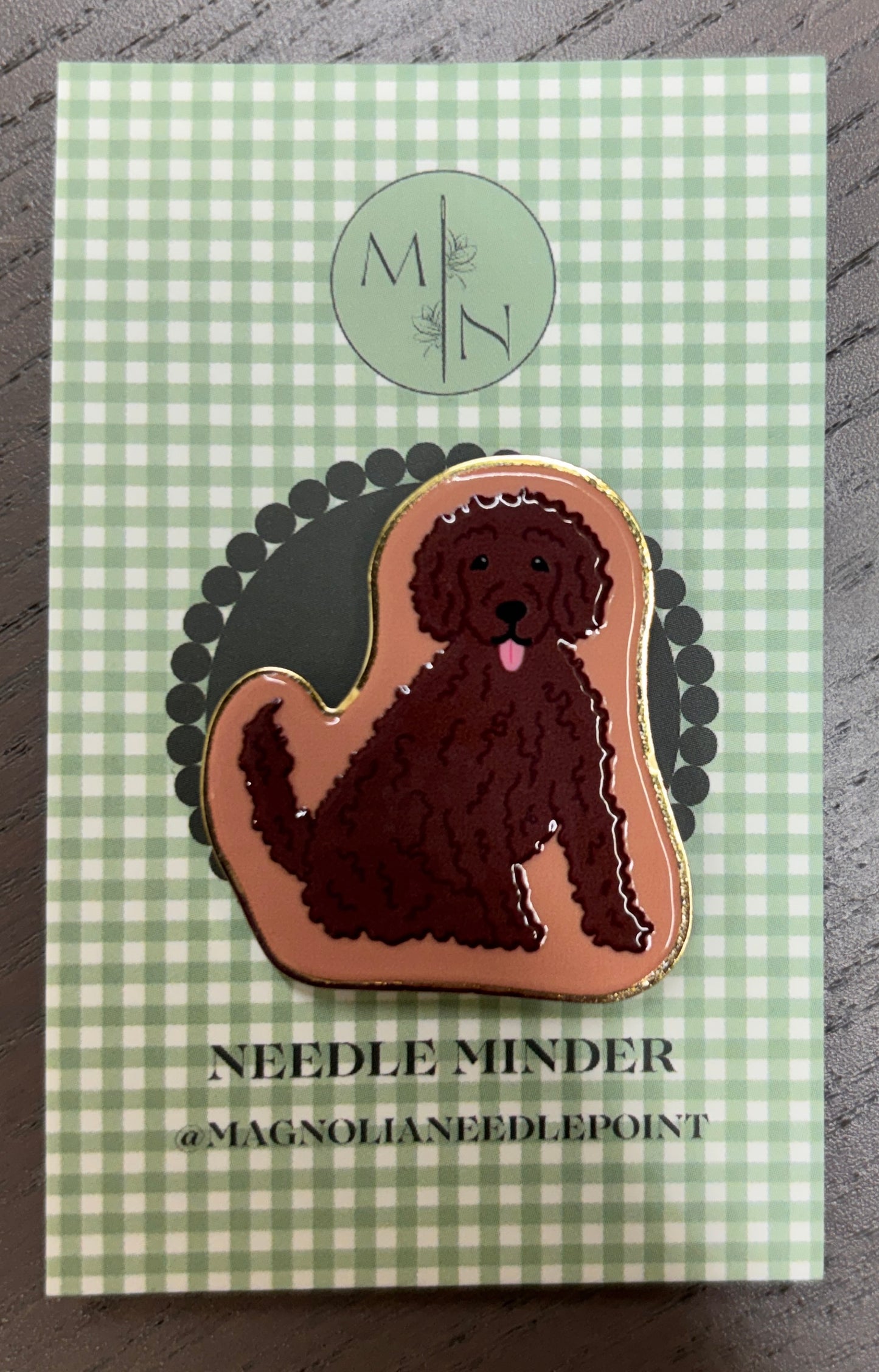 Brown Doodle / Poodle Needle Minder