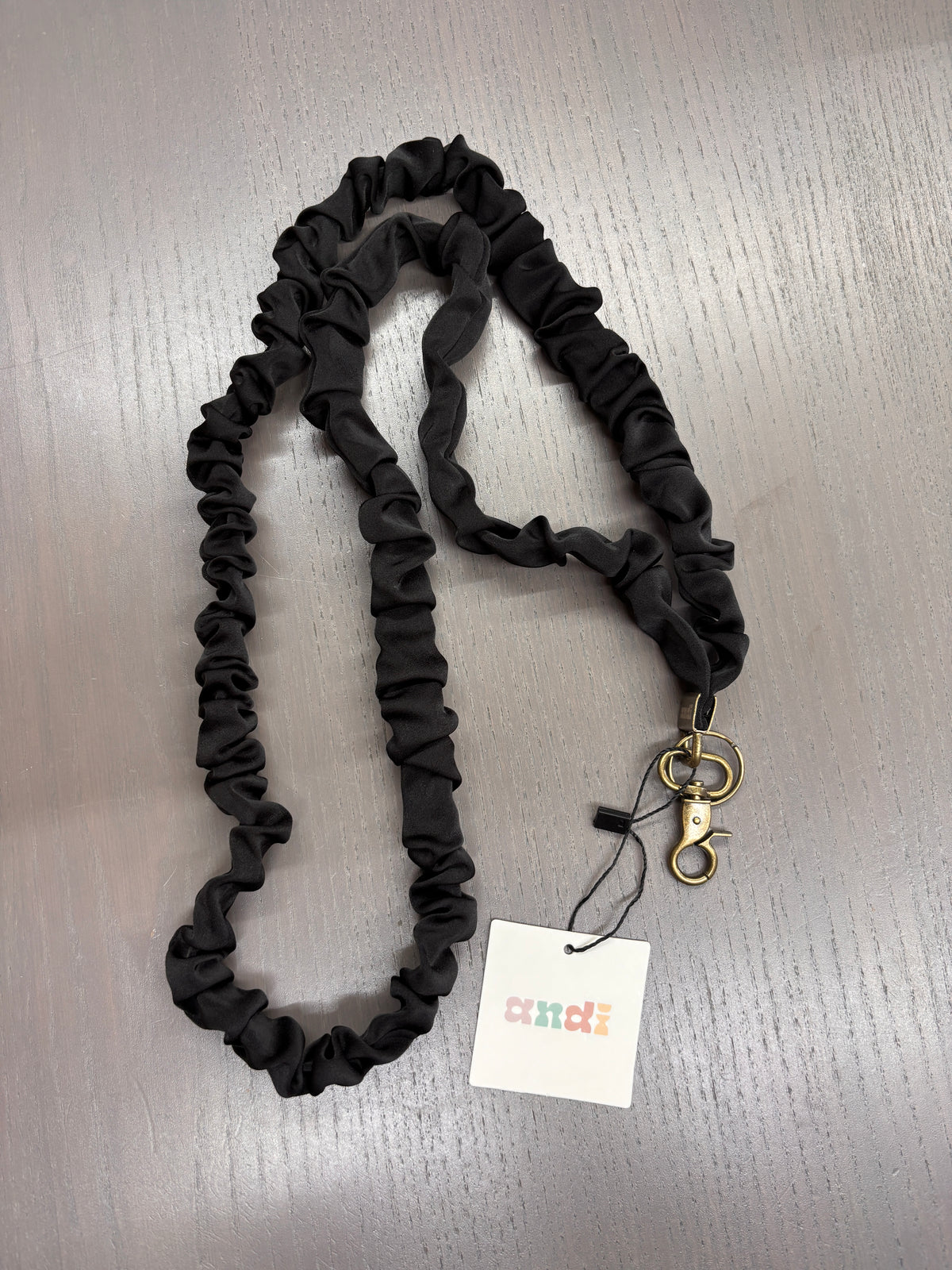 Extended Size Scrunchie Lanyard - Black Luxe