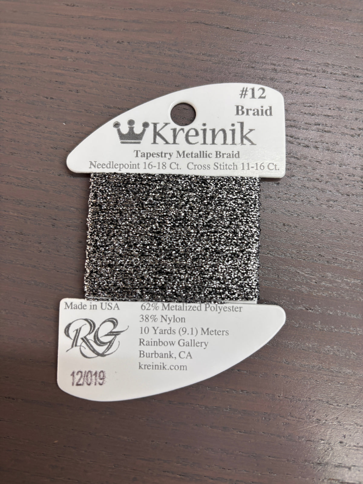 Kreinik #12 Braid Pewter 019