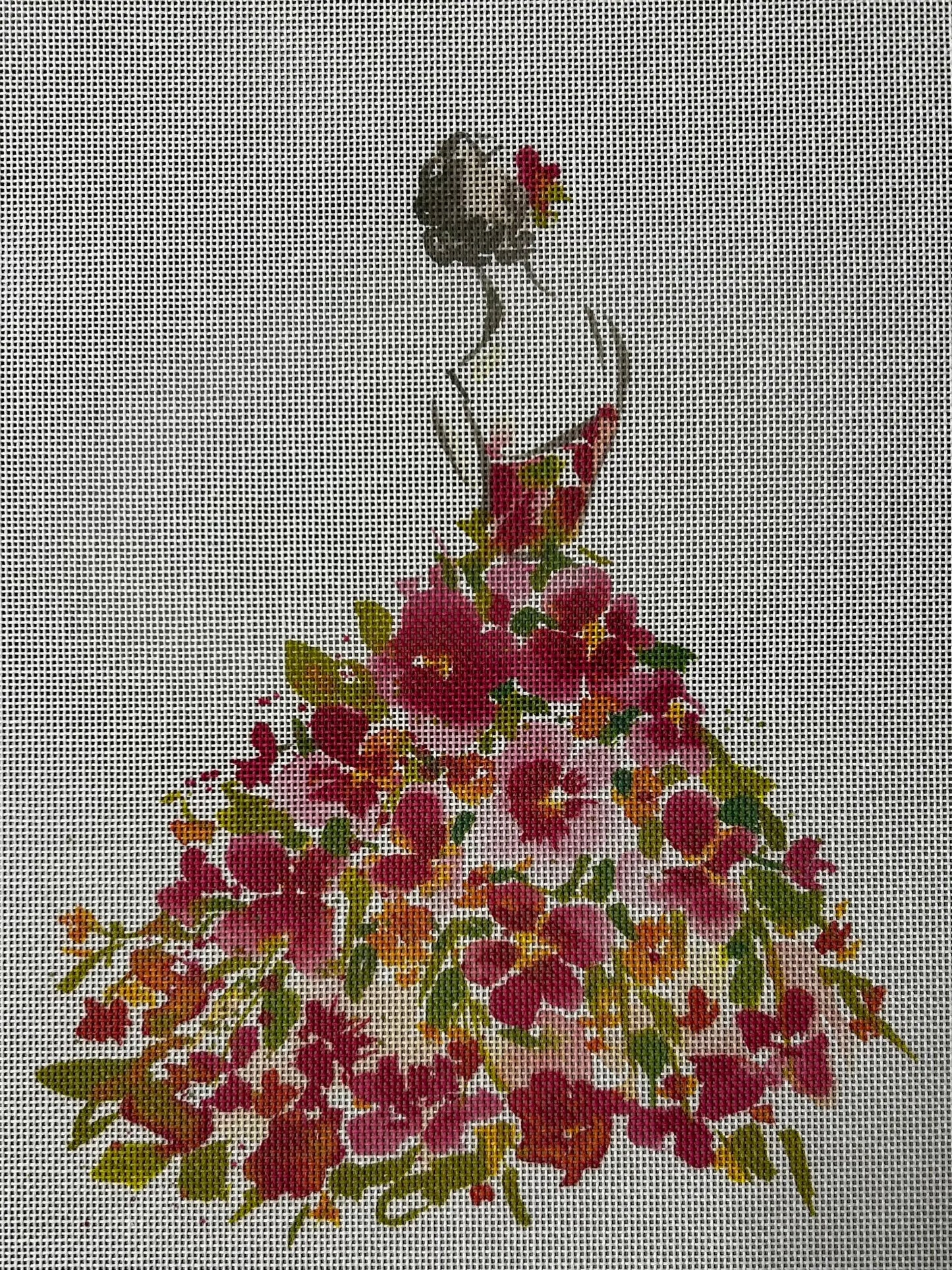 Lady w/Multi Flowers
