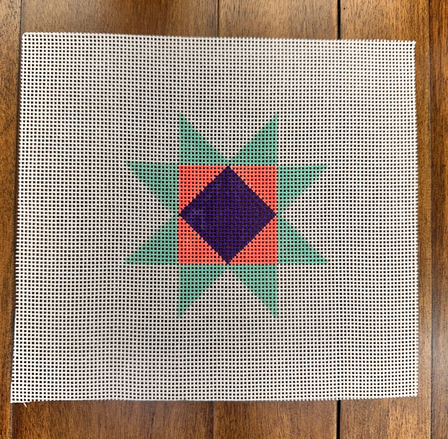 Quilt Square Canvas: purple, yellow & light blue