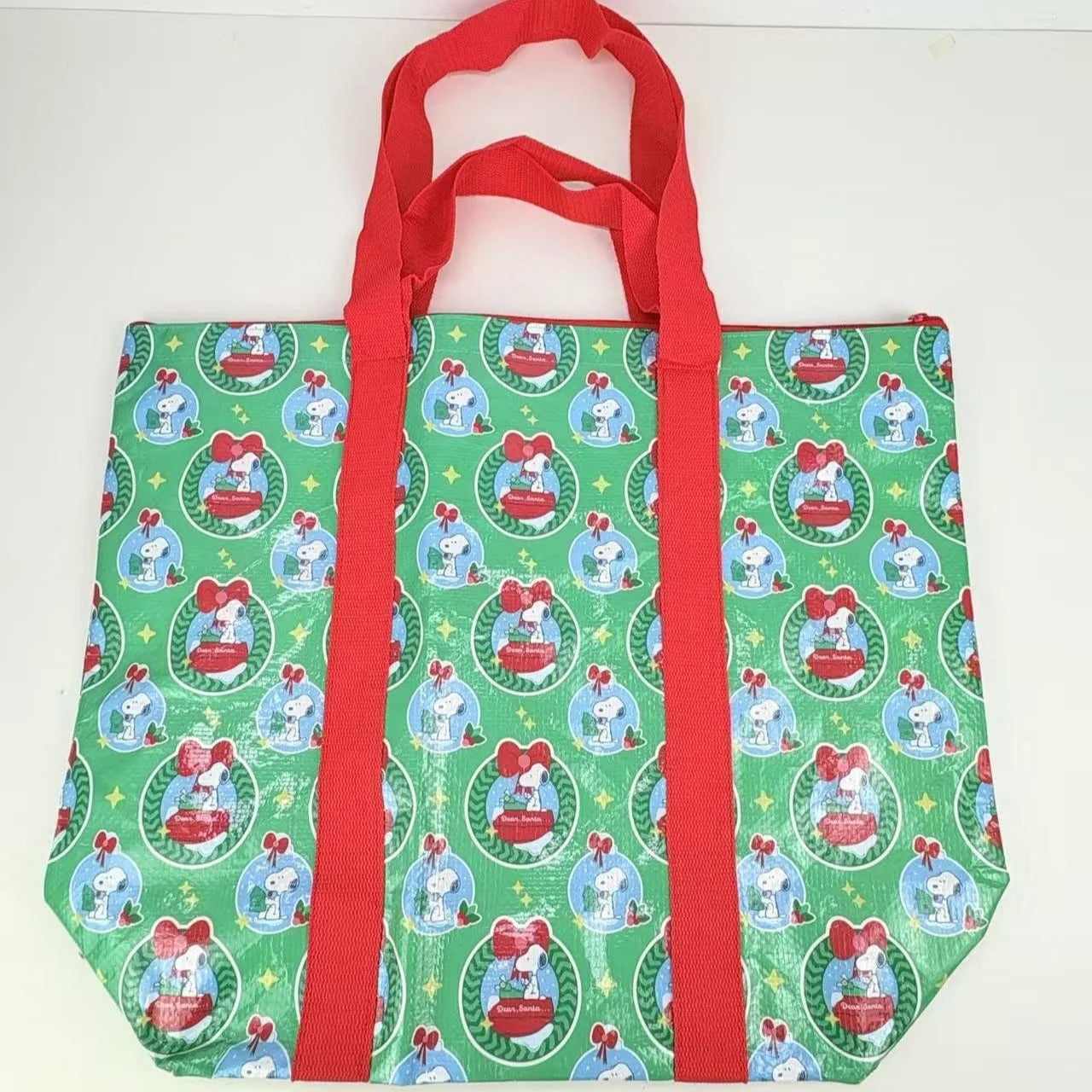 PEANUTS “Dear Santa” Wreath – Large Woven Project Bag