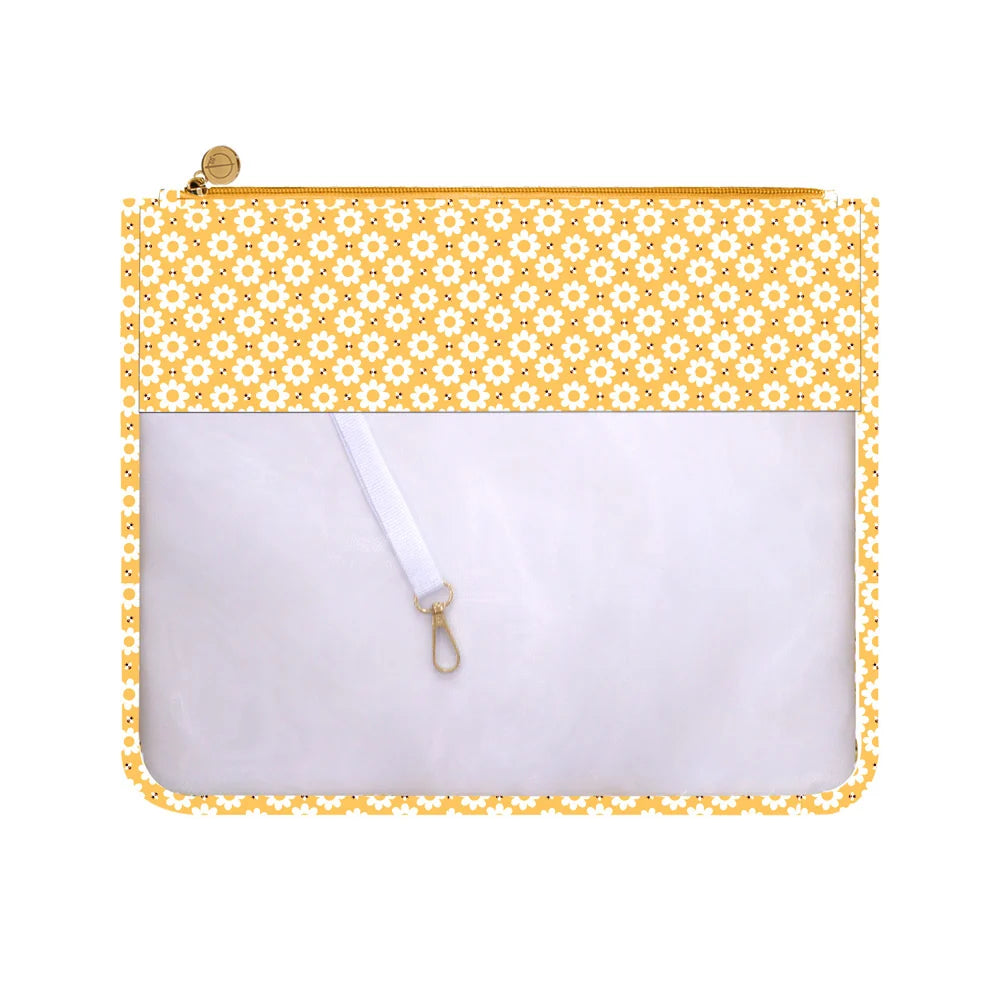 Bees with Daisies Project Bag