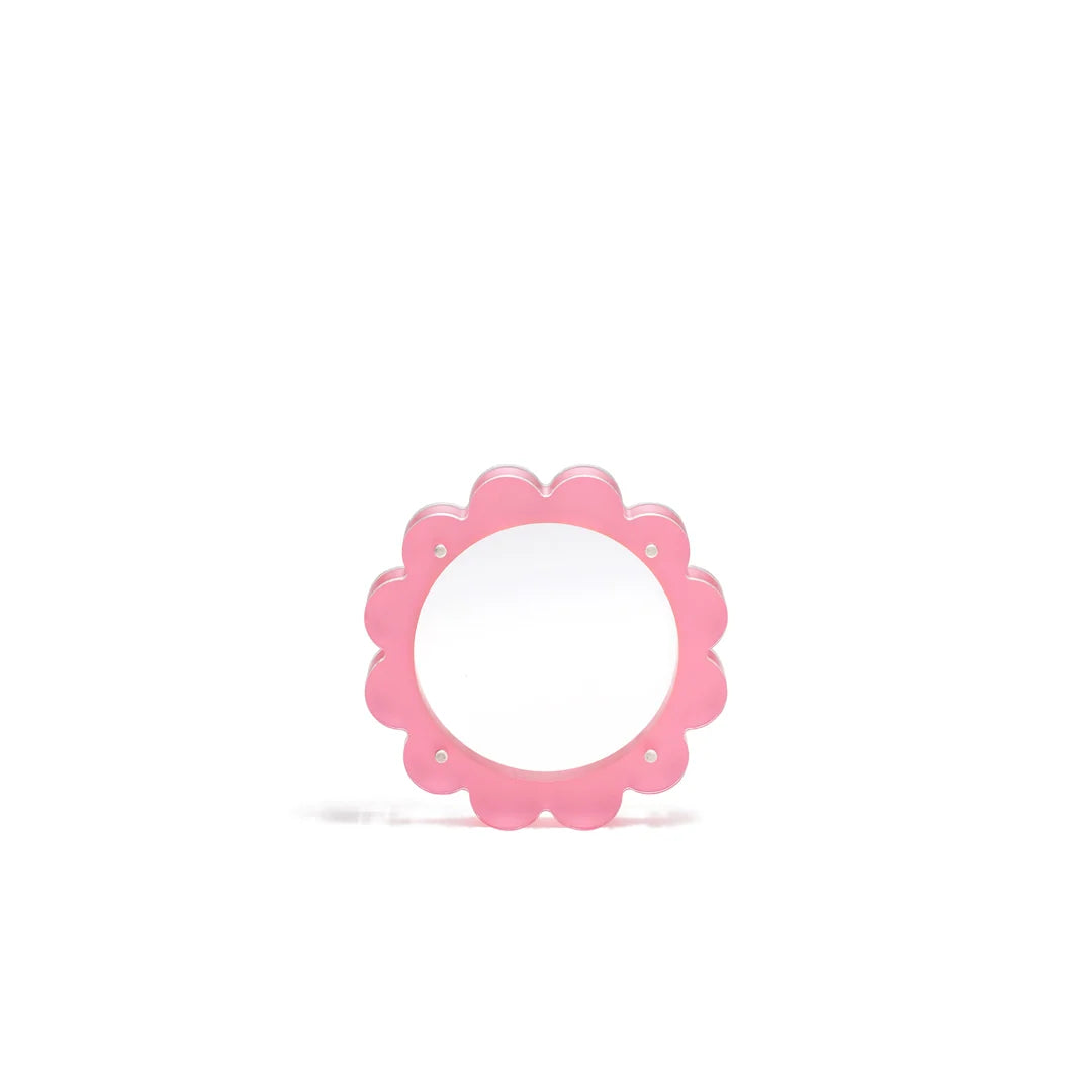 Scallop Acrylic Frame - 4" Circle -Red