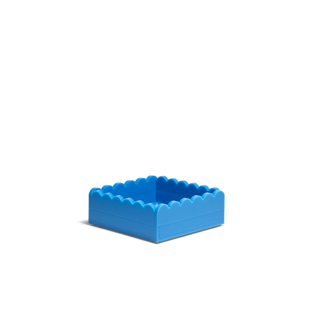 Scallop Acrylic Tray - 5" Square - Blue
