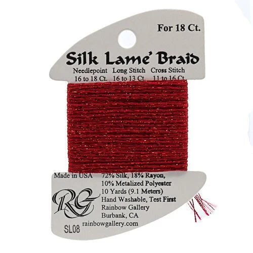 Silk Lame Braid 18 - SL08 Red