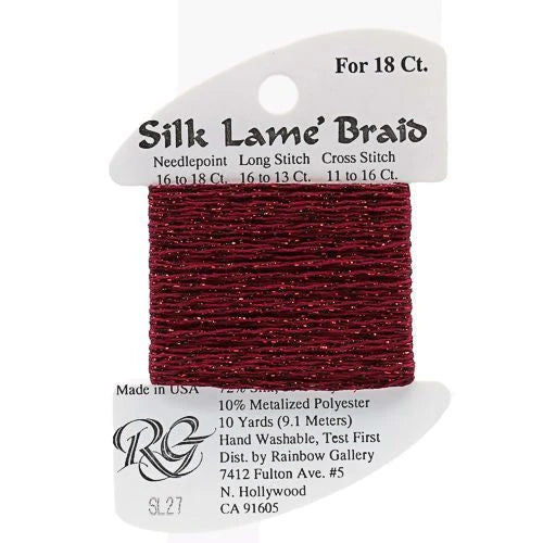 Silk Lame Braid 18 - SL27 Garnet