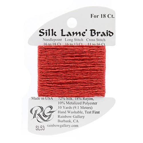 Silk Lame Braid 18 - SL53 Crimson