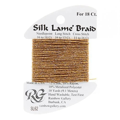 Silk Lame Braid 18 - SL62 Dark Sand Gold