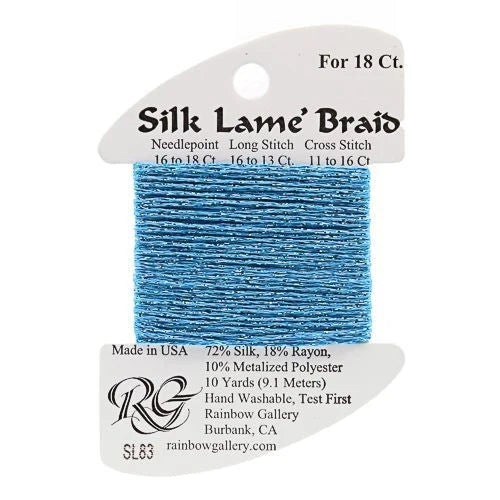 Silk Lame Braid 18 - SL83 Blue Turquoise