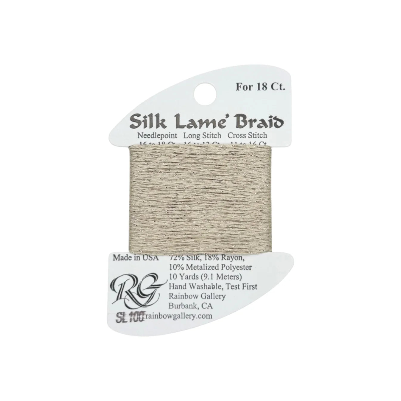 Silk Lame Braid 18 - SL100-SAND
