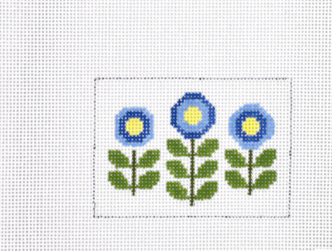Three Blooms Blue