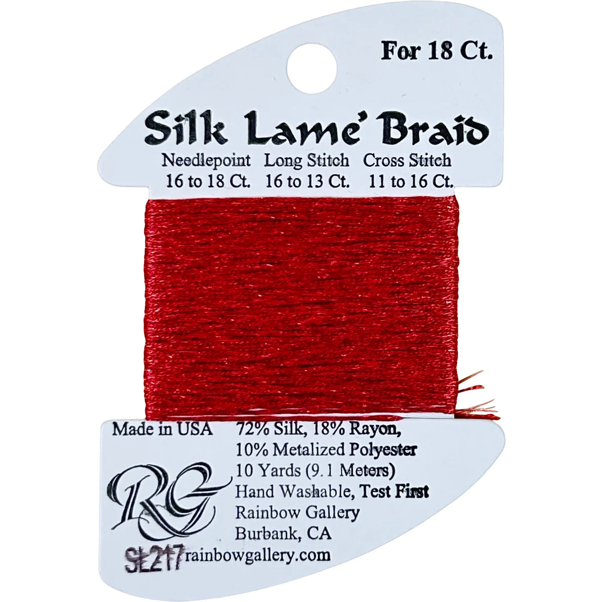 Silk Lame Braid 18 - SL217 Burnt Coral