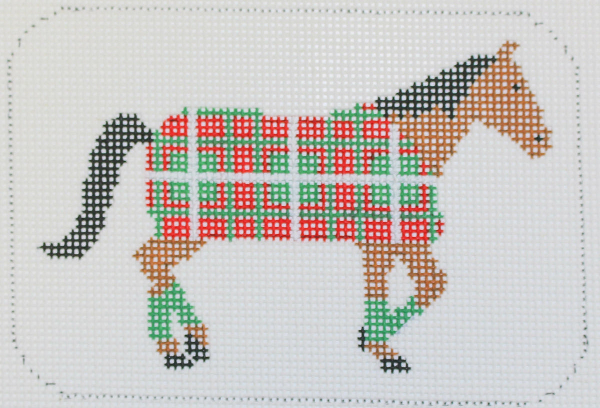 Horse In Christmas Blanket