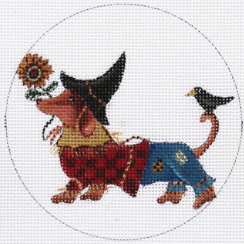 Dachshund Scarecrow Ornament