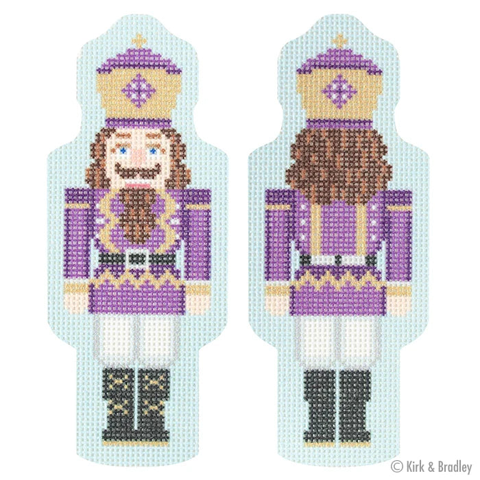 Double-Sided Nutcracker Ornament - Purple