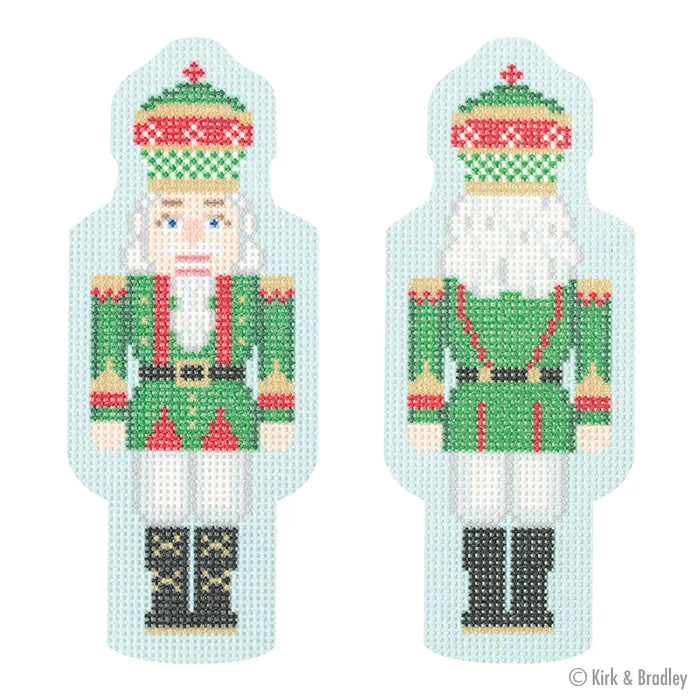 Double-Sided Nutcracker Ornament - Green