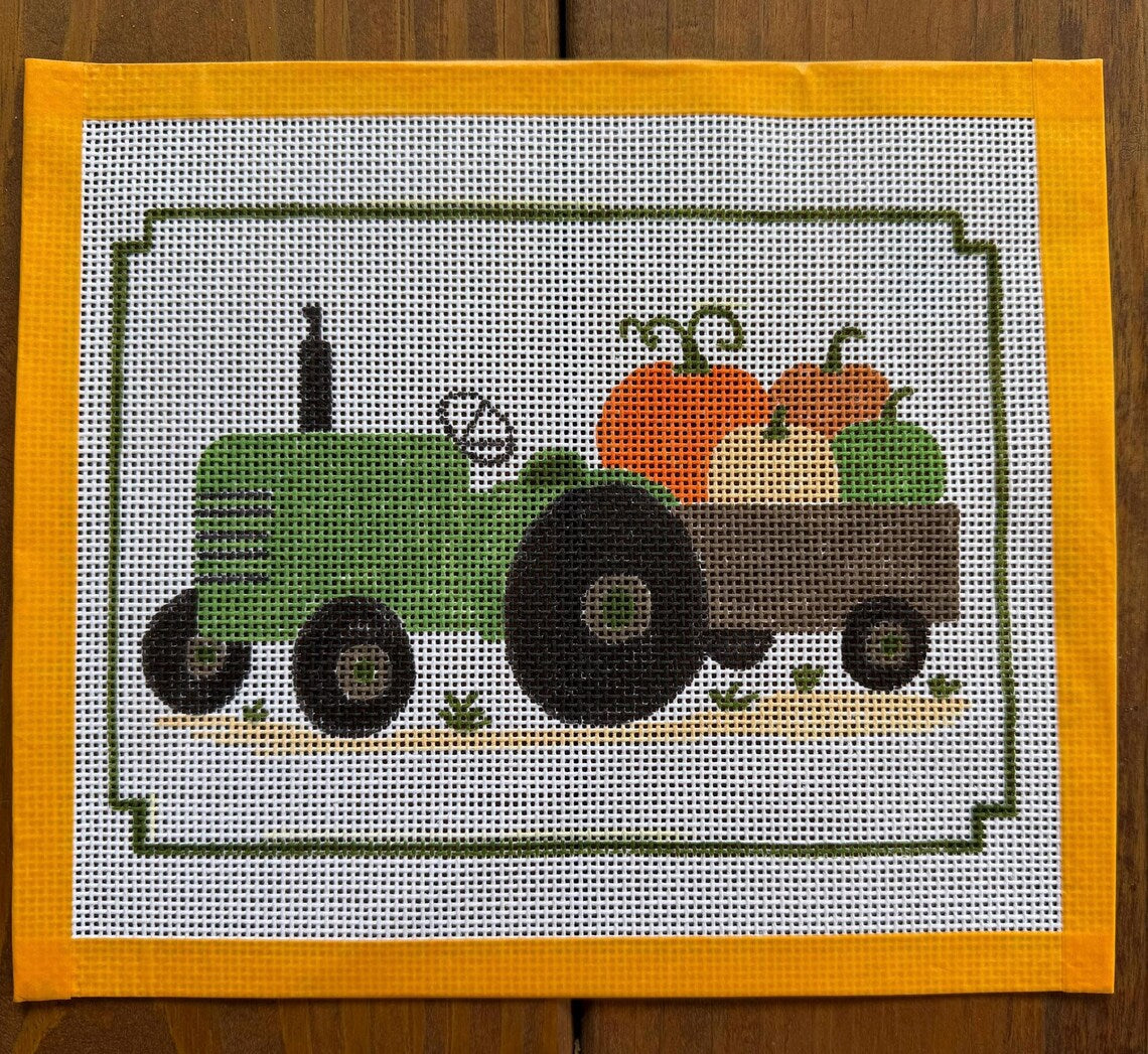 Tractor Scene With Pumpkins