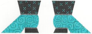 Witch Boot With Blue Swirls