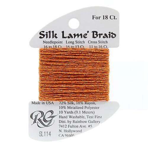 Silk Lame Braid 18 - SL114 Light Pumpkin