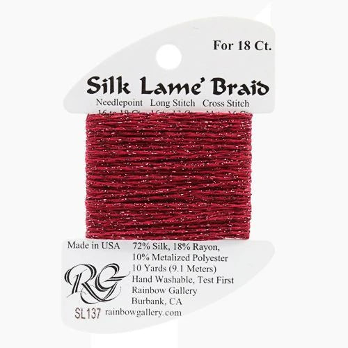 Silk Lame Braid 18 - SL137 Scarlet