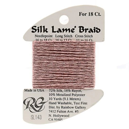 Silk Lame Braid 18 - SL143 Cameo Pink