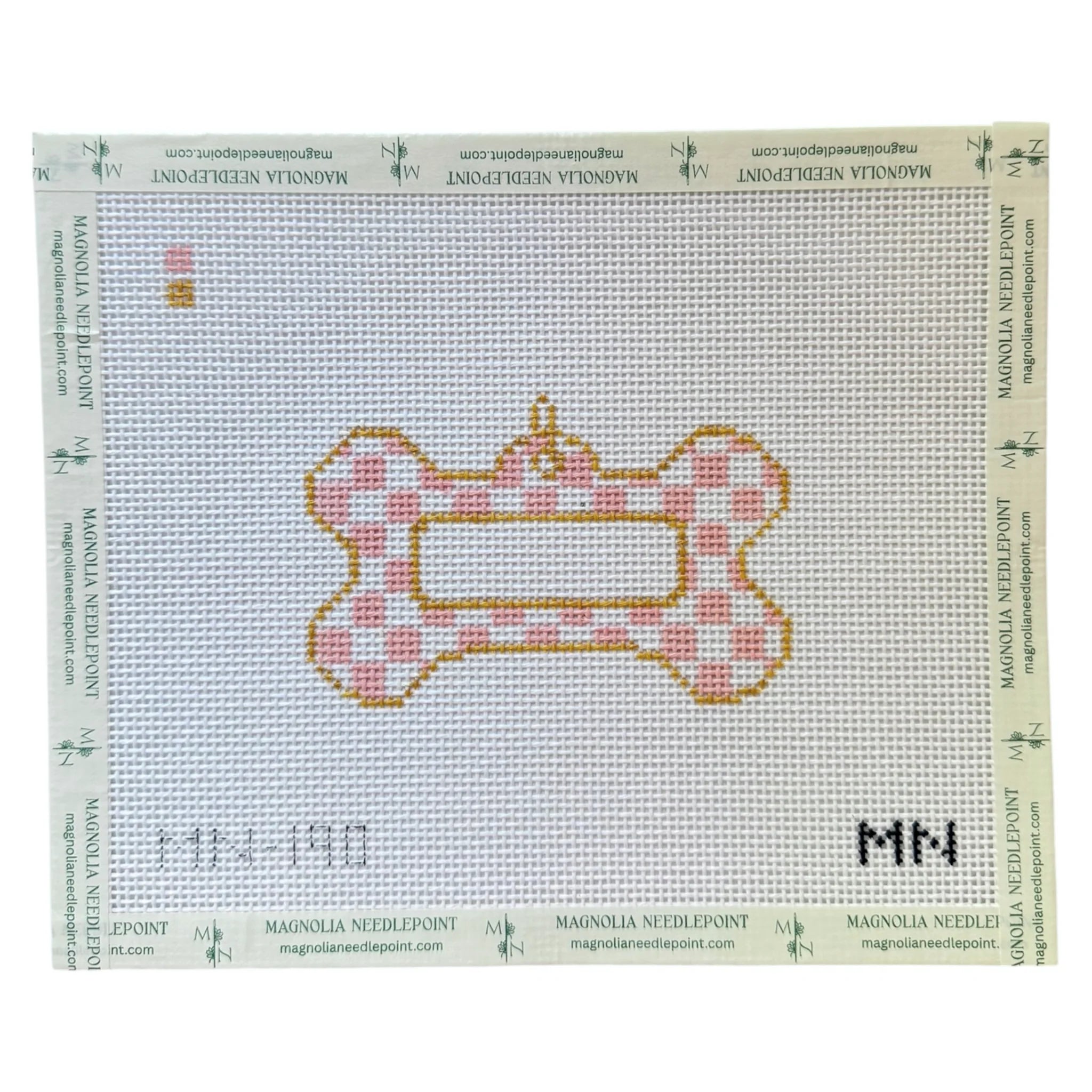 Pink Check Dog Tag Canvas