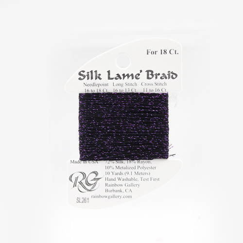 Silk Lame Braid 18 - SL261 Eggplant